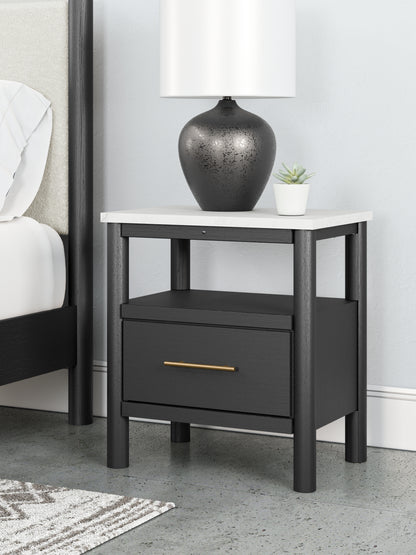 Orange Furniture Outlet - Ashley Furniture - Cadmori Bedroom - One Drawer Night Stand / Black/White - B2616-91