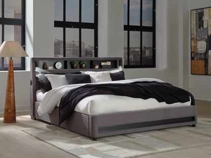 Orange Furniture Outlet - Ashley Furniture - Verishaw Bedroom - King Upholstered Bed / Gray - PCB2721B21