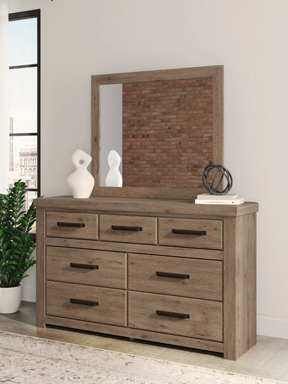 Orange Furniture Outlet - Ashley Furniture - Oliandon Bedroom - Dresser and Mirror / Light Brown - PCB2844B1