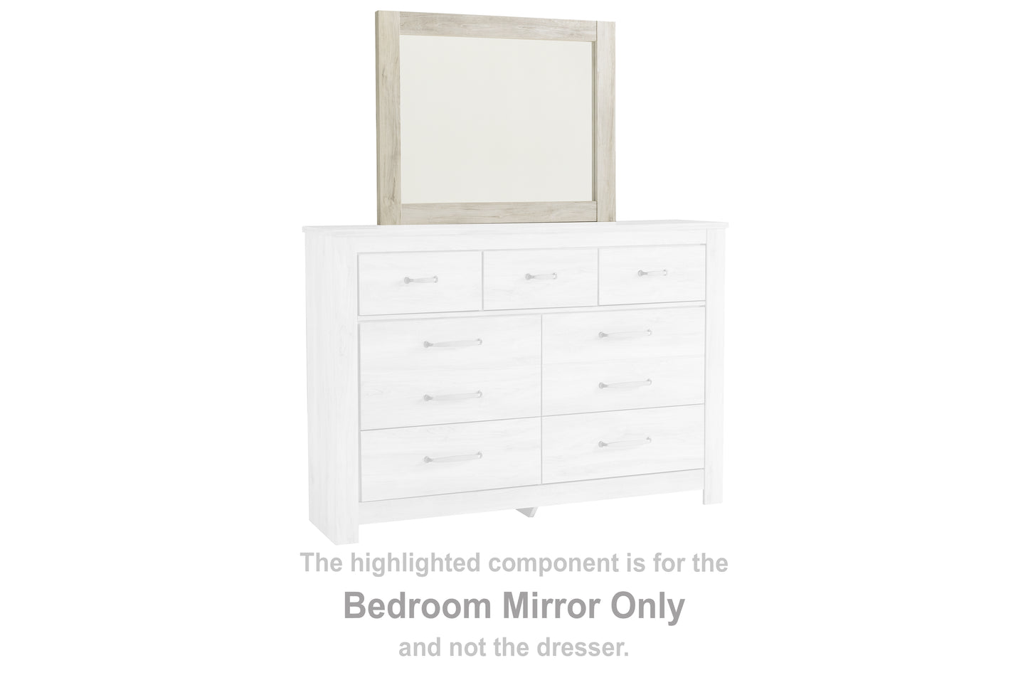 Orange Furniture Outlet - Ashley Furniture - Bellaby Bedroom - Bedroom Mirror / Whitewash - B331-36