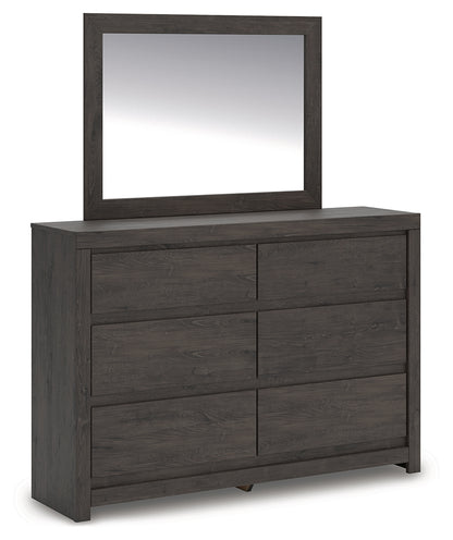 Orange Furniture Outlet - Ashley Furniture - Fraluna Bedroom - Dresser and Mirror / Charcoal - PCB3370B1
