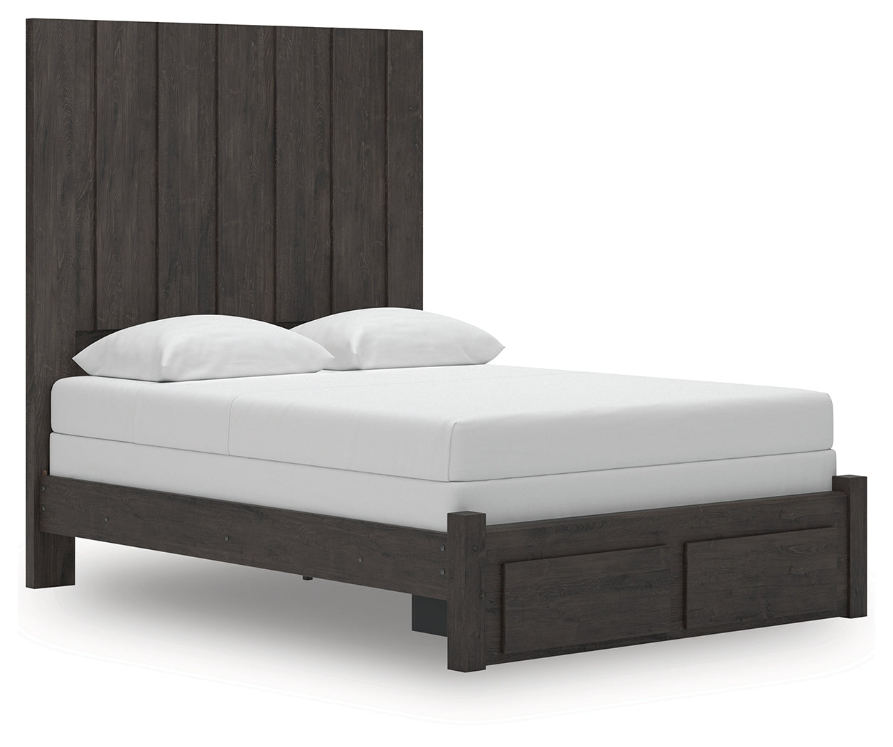 Orange Furniture Outlet - Ashley Furniture - Fraluna Bedroom - Queen Panel Storage Bed / Charcoal - PCB3370B4