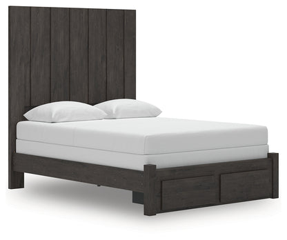 Orange Furniture Outlet - Ashley Furniture - Fraluna Bedroom - Queen Panel Storage Bed / Charcoal - PCB3370B4