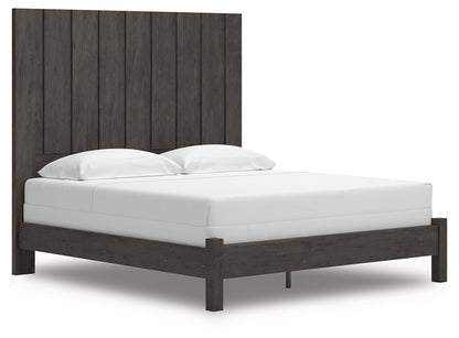 Orange Furniture Outlet - Ashley Furniture - Fraluna Bedroom - King Panel Bed / Charcoal - PCB3370B8