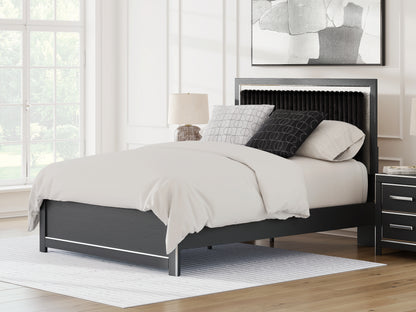 Orange Furniture Outlet - Ashley Furniture - Zuraleus Bedroom - Queen Upholstered Platform Bed / Black - PCB3380B2