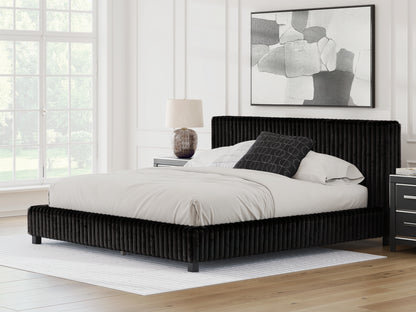 Orange Furniture Outlet - Ashley Furniture - Zuraleus Bedroom - King Upholstered Bed / Black - PCB3380B13