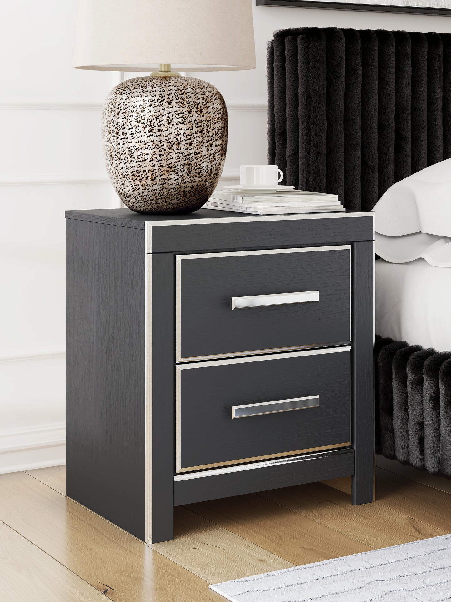 Orange Furniture Outlet - Ashley Furniture - Zuraleus Bedroom - Two Drawer Night Stand / Black - PCB3380-92