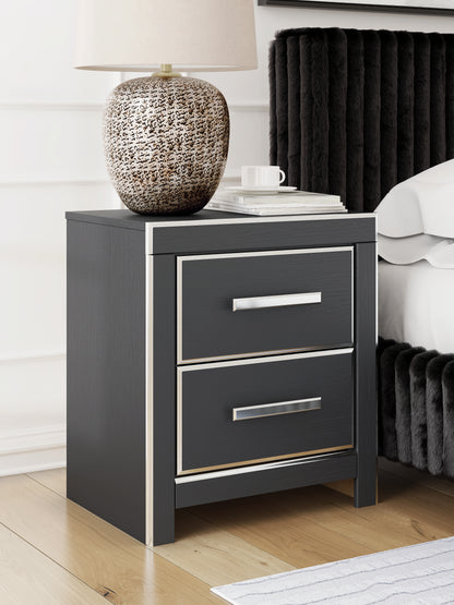 Orange Furniture Outlet - Ashley Furniture - Zuraleus Bedroom - Two Drawer Night Stand / Black - PCB3380-92