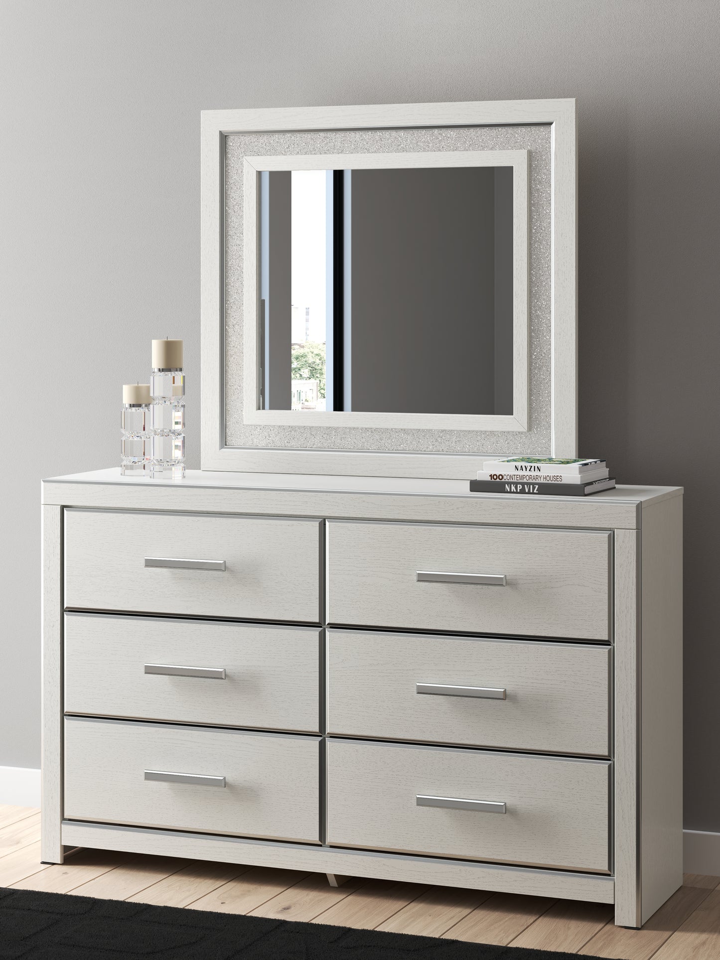 Orange Furniture Outlet - Ashley Furniture - Zuraleus Bedroom - Dresser and Mirror / White - PCB3381B1