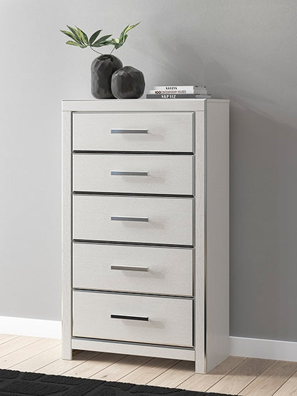 Orange Furniture Outlet - Ashley Furniture - Zuraleus Bedroom - Five Drawer Chest / White - PCB3381-46