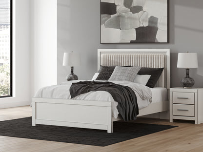 Orange Furniture Outlet - Ashley Furniture - Zuraleus Bedroom - Queen Upholstered Panel Platform Bed / White - PCB3381B2