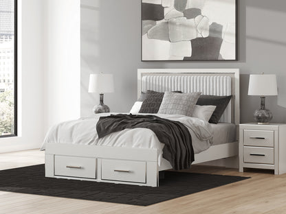 Orange Furniture Outlet - Ashley Furniture - Zuraleus Bedroom - Queen Upholstered Panel Storage Bed / White - PCB3381B4