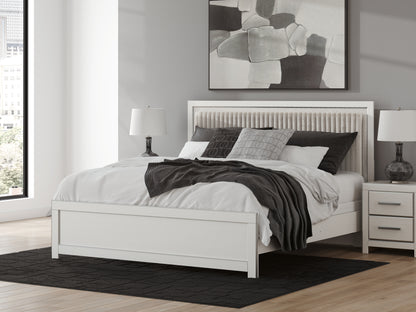 Orange Furniture Outlet - Ashley Furniture - Zuraleus Bedroom - King Upholstered Panel Bed / White - PCB3381B10