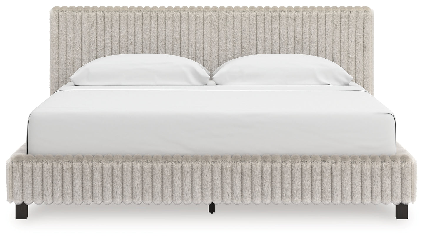 Orange Furniture Outlet - Ashley Furniture - Zuraleus Bedroom - King Upholstered Bed / White - PCB3381B13