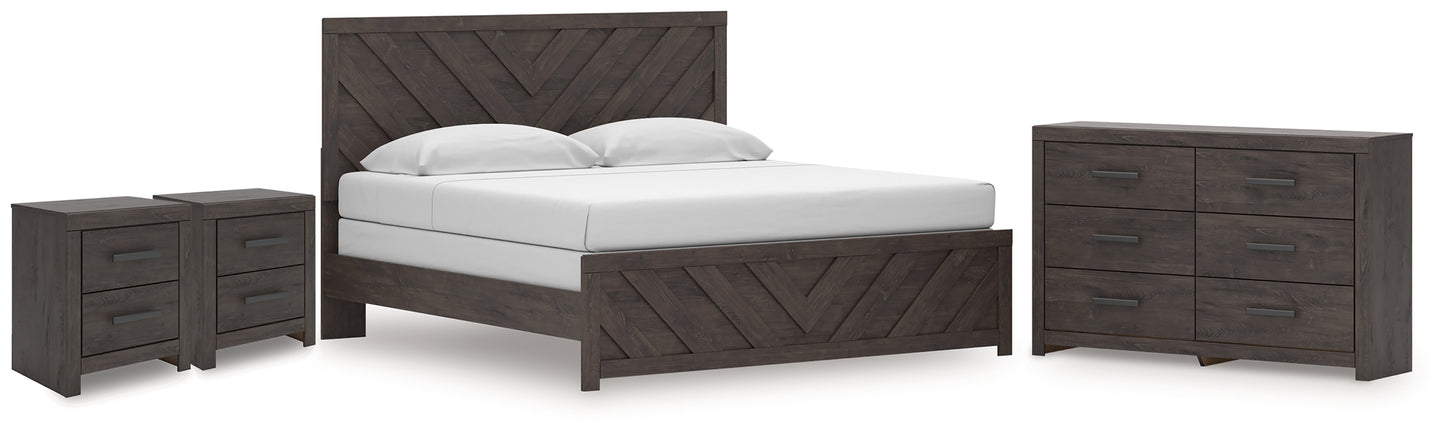 Orange Furniture Outlet - Ashley Furniture - Prendonea King Panel Bed, Dresser and 2 Nightstands - King Panel Bed, Dresser and 2 Nightstands - B3789B13