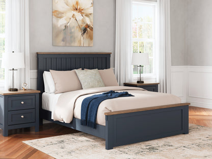 Orange Furniture Outlet - Ashley Furniture - Landocken Bedroom - Queen Panel Bed / Brown/Blue - B414B10