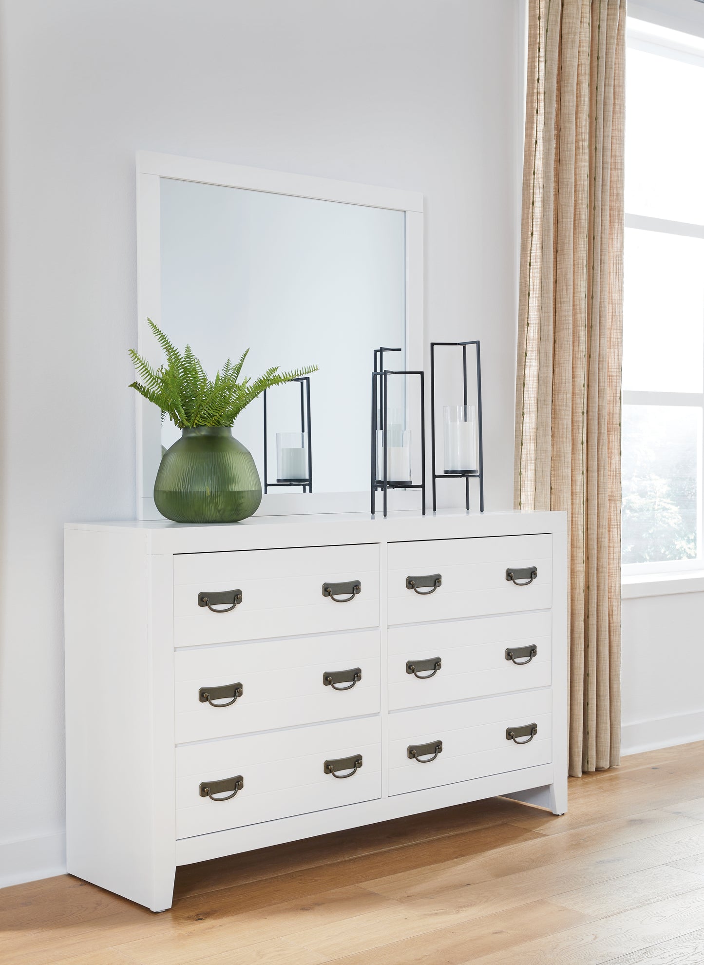 Orange Furniture Outlet - Ashley Furniture - Binterglen Bedroom - Dresser and Mirror / White - B427B1