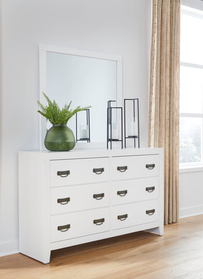 Orange Furniture Outlet - Ashley Furniture - Binterglen Bedroom - Dresser and Mirror / White - B427B1