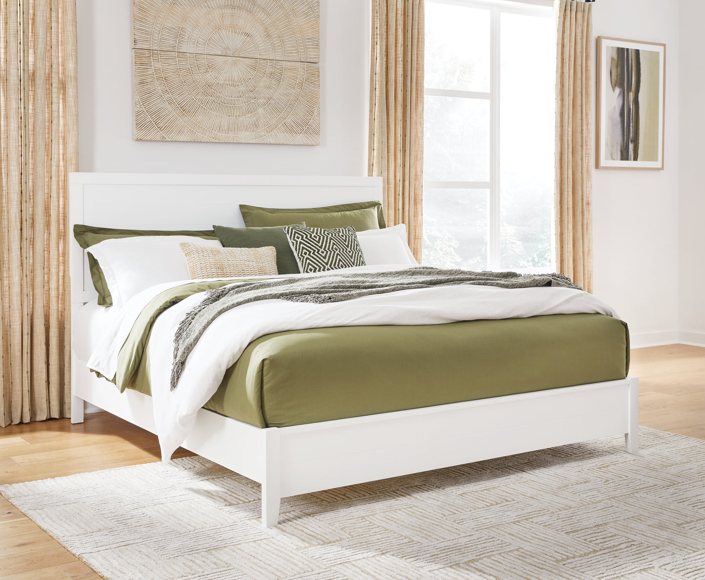 Orange Furniture Outlet - Ashley Furniture - Binterglen Bedroom - King Panel Bed / White - B427B8