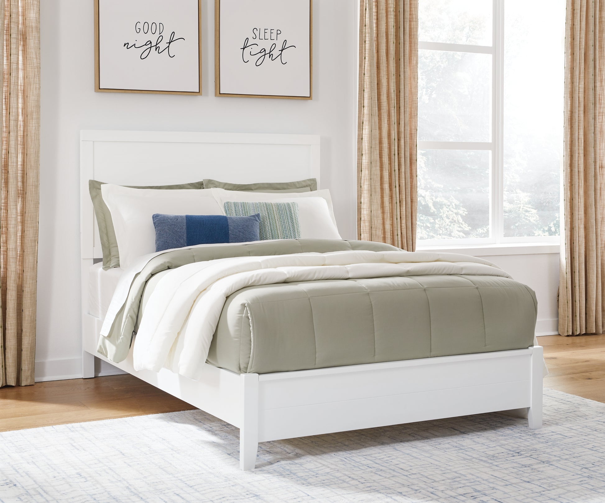 Orange Furniture Outlet - Ashley Furniture - Binterglen Bedroom - Full Panel Bed / White - B427B4