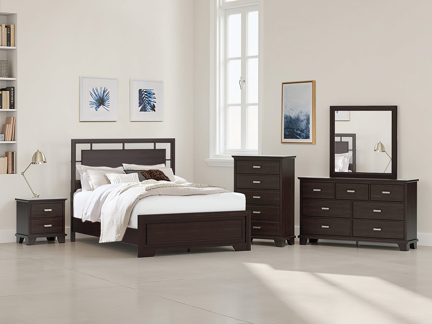 Orange Furniture Outlet - Ashley Furniture - Covetown Bedroom - Queen Panel Bed / Dark Brown - B441B6