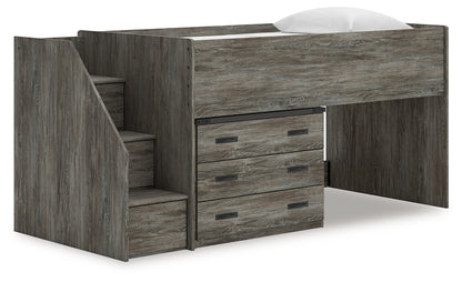 Orange Furniture Outlet - Ashley Furniture - Frandern Bedroom - Twin Loft Bed with Drawer Storage / Gray - B4480B15