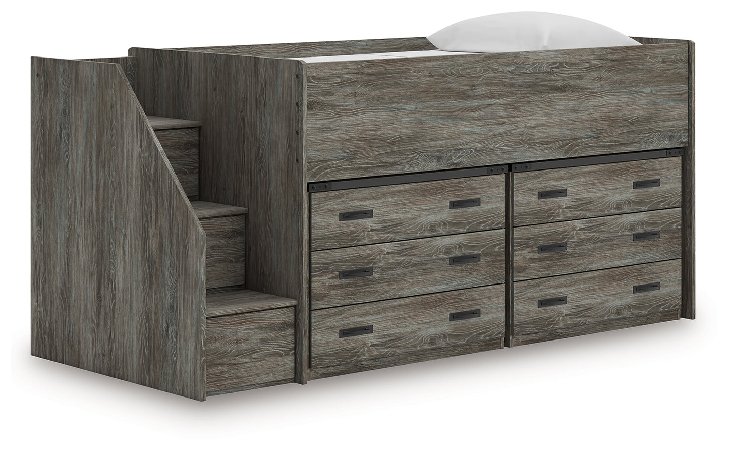 Orange Furniture Outlet - Ashley Furniture - Frandern Twin Loft Bed with Drawer Storage - Twin Loft Bed with Drawer Storage / Warm Gray - B4480B26
