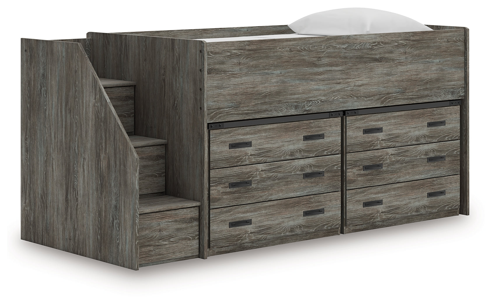 Orange Furniture Outlet - Ashley Furniture - Frandern Twin Loft Bed with Drawer Storage - Twin Loft Bed with Drawer Storage / Warm Gray - B4480B26