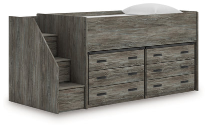 Orange Furniture Outlet - Ashley Furniture - Frandern Twin Loft Bed with Drawer Storage - Twin Loft Bed with Drawer Storage / Warm Gray - B4480B26