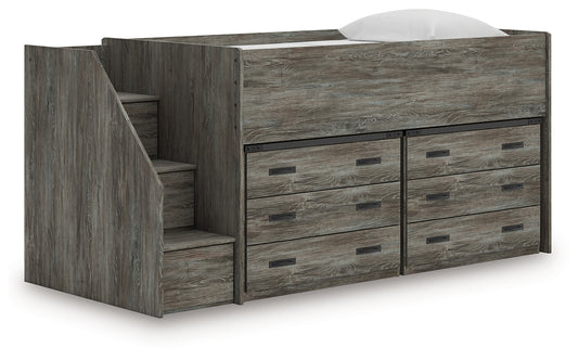 Orange Furniture Outlet - Ashley Furniture - Frandern Twin Loft Bed with Drawer Storage - Twin Loft Bed with Drawer Storage / Warm Gray - B4480B26