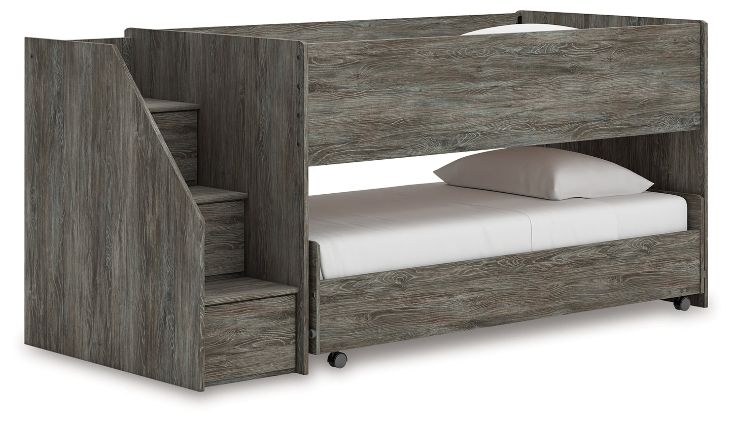 Orange Furniture Outlet - Ashley Furniture - Frandern Bedroom - Twin over Twin Loft Bed / Gray - B4480B13