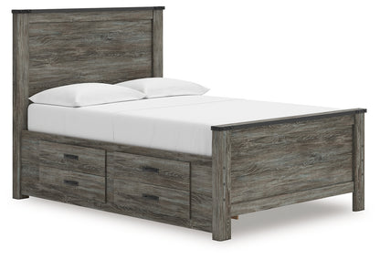 Orange Furniture Outlet - Ashley Furniture - Frandern Bedroom - Full Panel Bed with Storage / Black/Gray - B4480B24