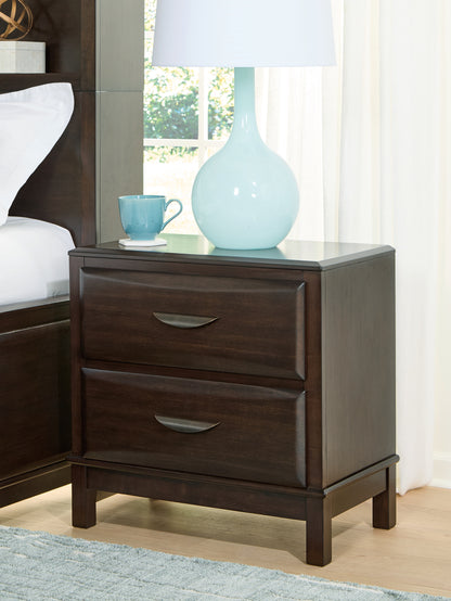 Orange Furniture Outlet - Ashley Furniture - Vanmore Bedroom - Two Drawer Night Stand / Dark Brown - B479-92