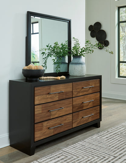 Orange Furniture Outlet - Ashley Furniture - Kraeburn Bedroom - Dresser and Mirror / Brown/Black - B496B1