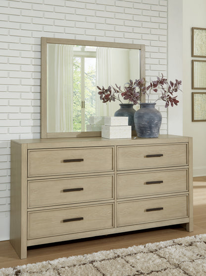 Orange Furniture Outlet - Ashley Furniture - Calmoro Bedroom - Dresser and Mirror / Gray - B602B1