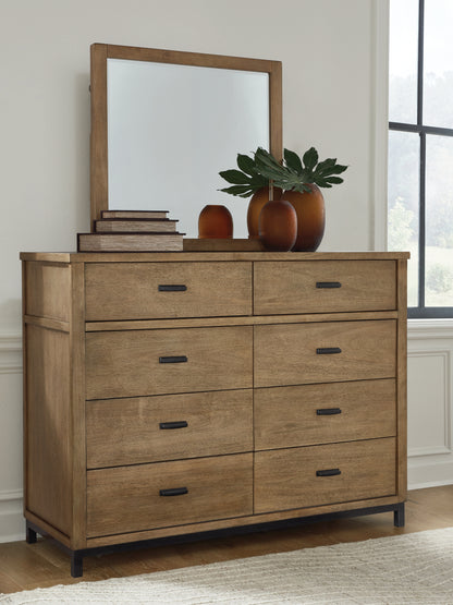 Orange Furniture Outlet - Ashley Furniture - Tomtyn Bedroom - Dresser and Mirror / Light Brown - B622B1
