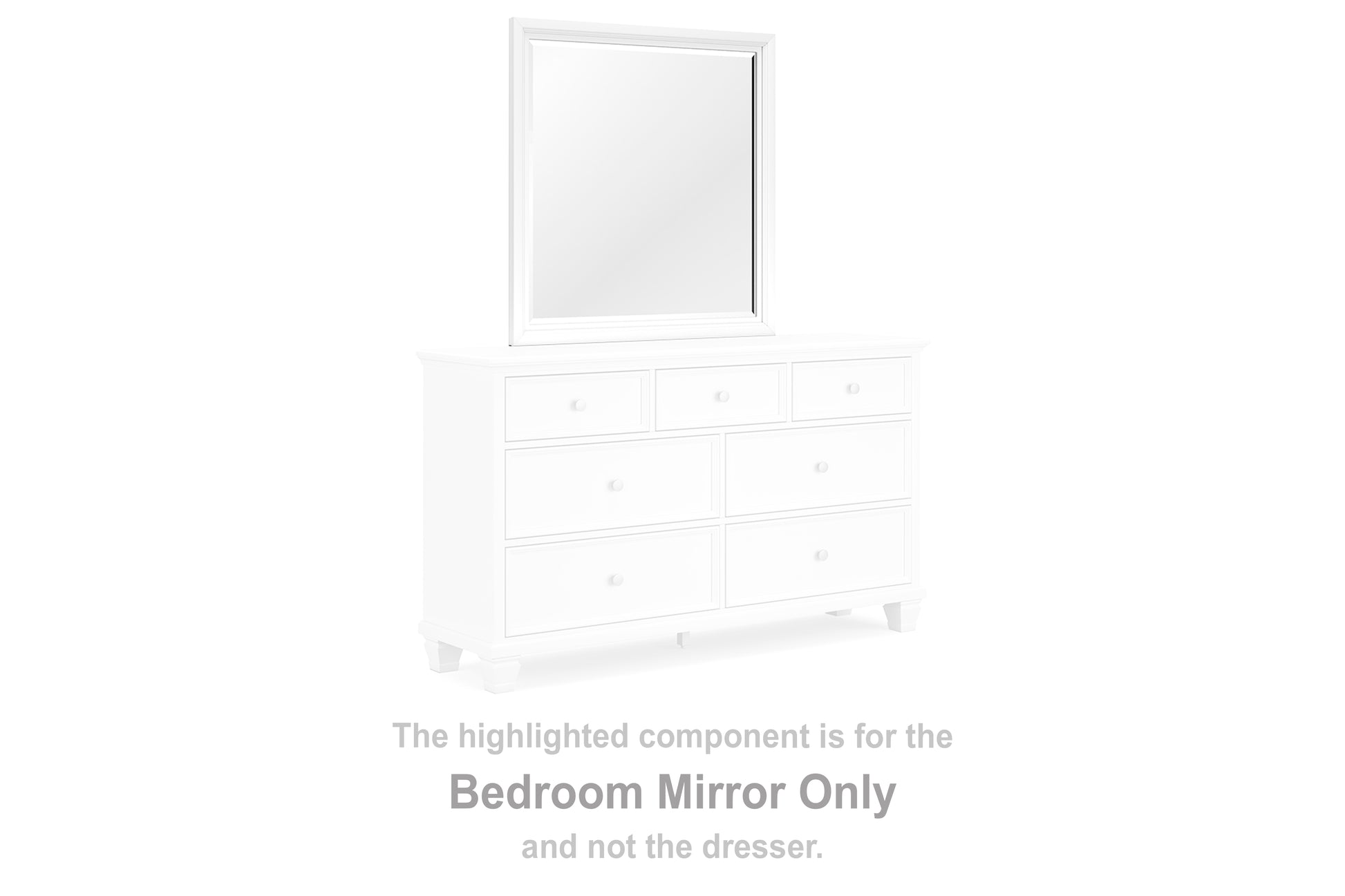 Orange Furniture Outlet - Ashley Furniture - Fortman Bedroom - Bedroom Mirror / White - B680-36