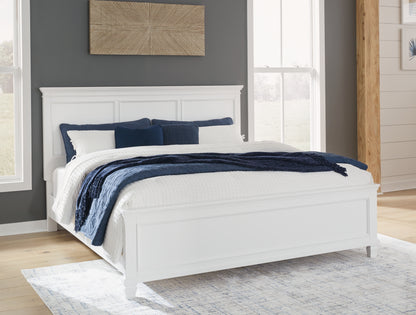 Orange Furniture Outlet - Ashley Furniture - Fortman Bedroom - California King Panel Bed / White - B680B5