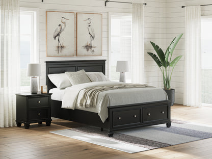 Orange Furniture Outlet - Ashley Furniture - Lanolee Bedroom - Queen Panel Storage Bed / Black - B687B17