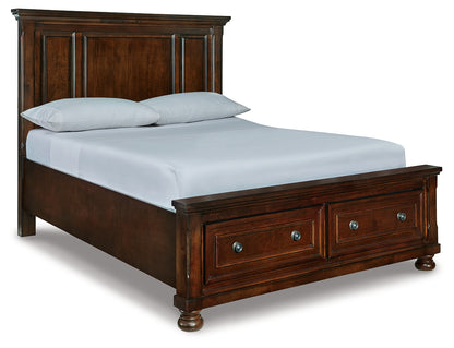 Orange Furniture Outlet - Ashley Furniture - Porter Bedroom - Queen Panel Storage Bed / Rustic Brown - B697B42