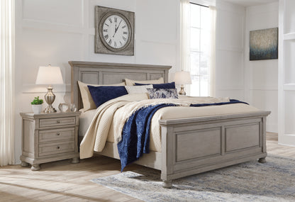Orange Furniture Outlet - Ashley Furniture - Lettner Bedroom - California King Panel Bed / Light Gray - B733B7