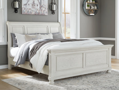 Orange Furniture Outlet - Ashley Furniture - Robbinsdale Bedroom - Queen Sleigh Bed / Antique White - B742B23