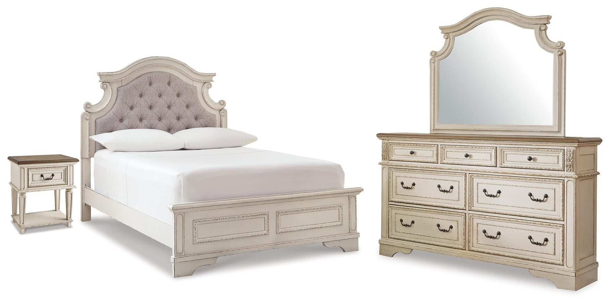 Orange Furniture Outlet - Ashley Furniture - Realyn King Panel Bed, Dresser, Mirror and Nightstand - King Panel Bed, Dresser, Mirror and Nightstand - B743B78