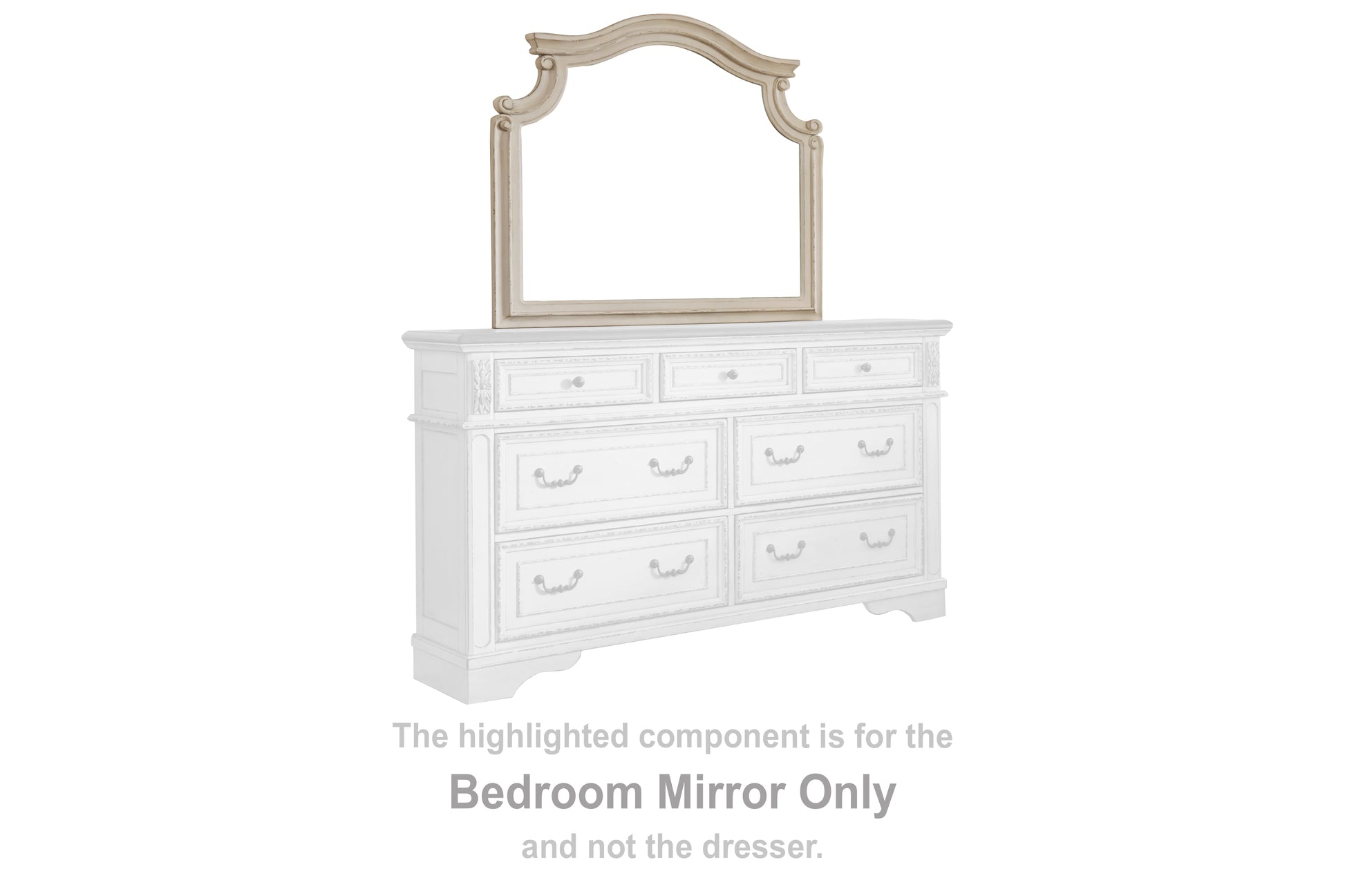 Orange Furniture Outlet - Ashley Furniture - Realyn Bedroom - Bedroom Mirror / Chipped White - B743-36