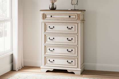Orange Furniture Outlet - Ashley Furniture - Realyn Bedroom - Five Drawer Chest / Two-tone - B743-46
