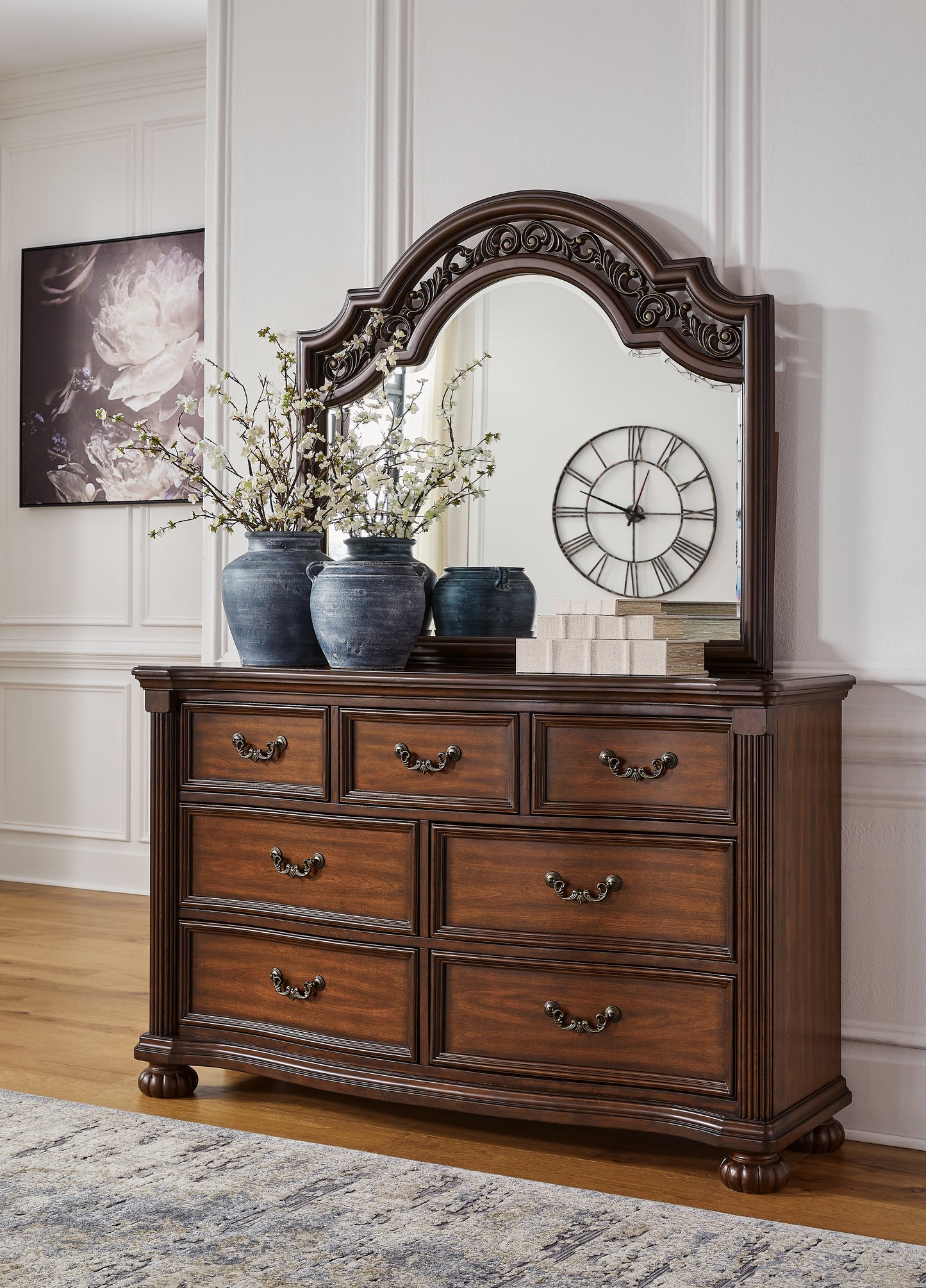 Orange Furniture Outlet - Ashley Furniture - Lavinton Bedroom - Dresser and Mirror / Brown - B764B1