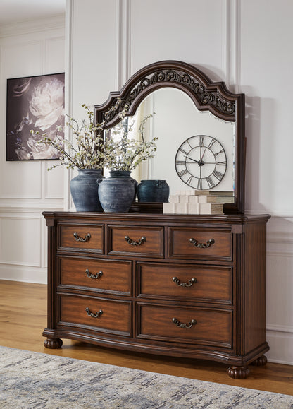 Orange Furniture Outlet - Ashley Furniture - Lavinton Bedroom - Dresser and Mirror / Brown - B764B1