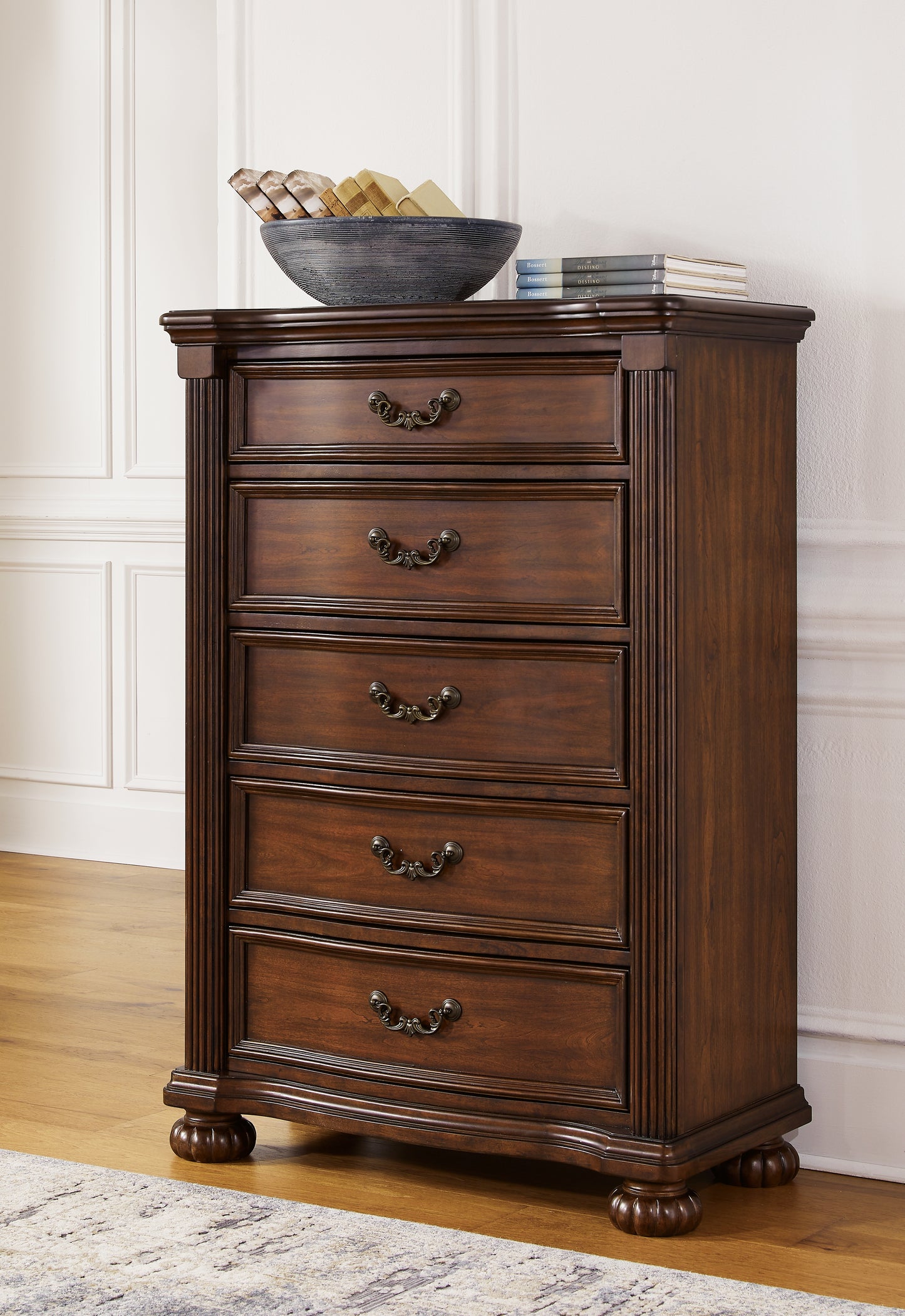 Orange Furniture Outlet - Ashley Furniture - Lavinton Bedroom - Five Drawer Chest / Brown - B764-46