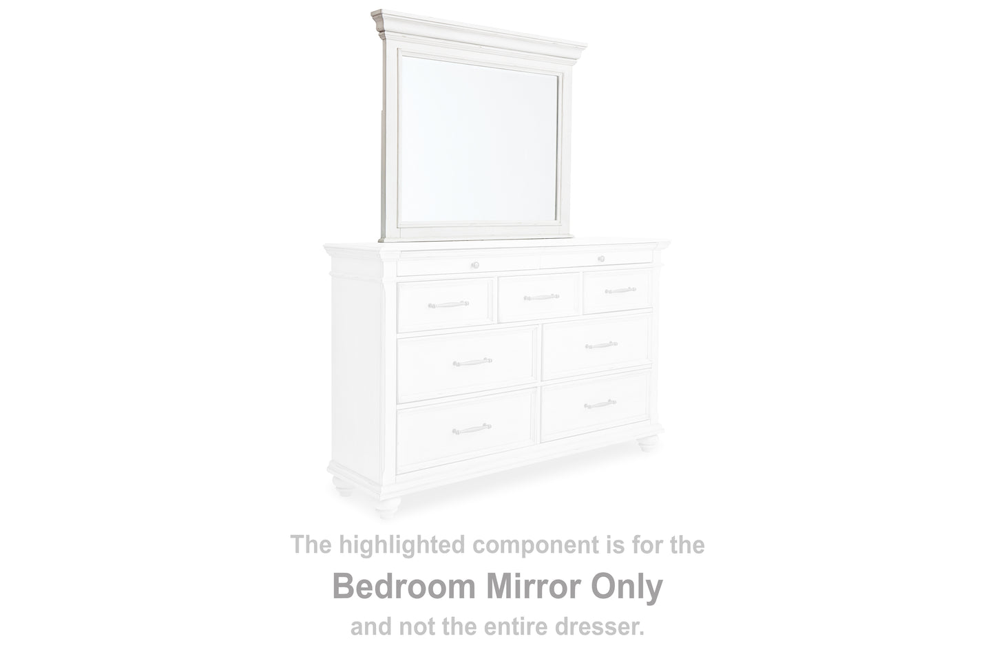 Orange Furniture Outlet - Ashley Furniture - Kanwyn Bedroom - Bedroom Mirror / Whitewash - B777-36
