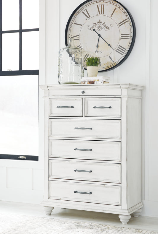 Orange Furniture Outlet - Ashley Furniture - Kanwyn Bedroom - Three Drawer Night Stand / Whitewash - B777-93